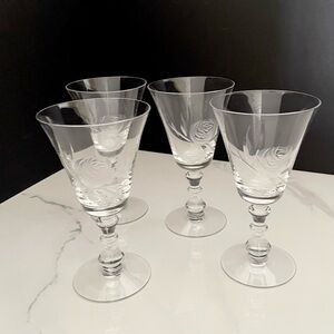 SET of 4 Rose Water Goblets by Fostoria